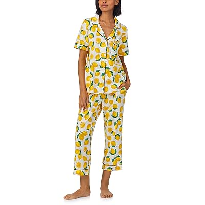 Bedhead PJs Cotton Knit Short Sleeve Cropped PJ Set Women
