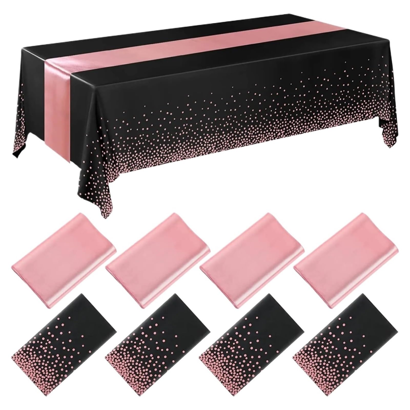 Satin Table Runners 4Pcs Plastic Tablecloths Table Runner Set