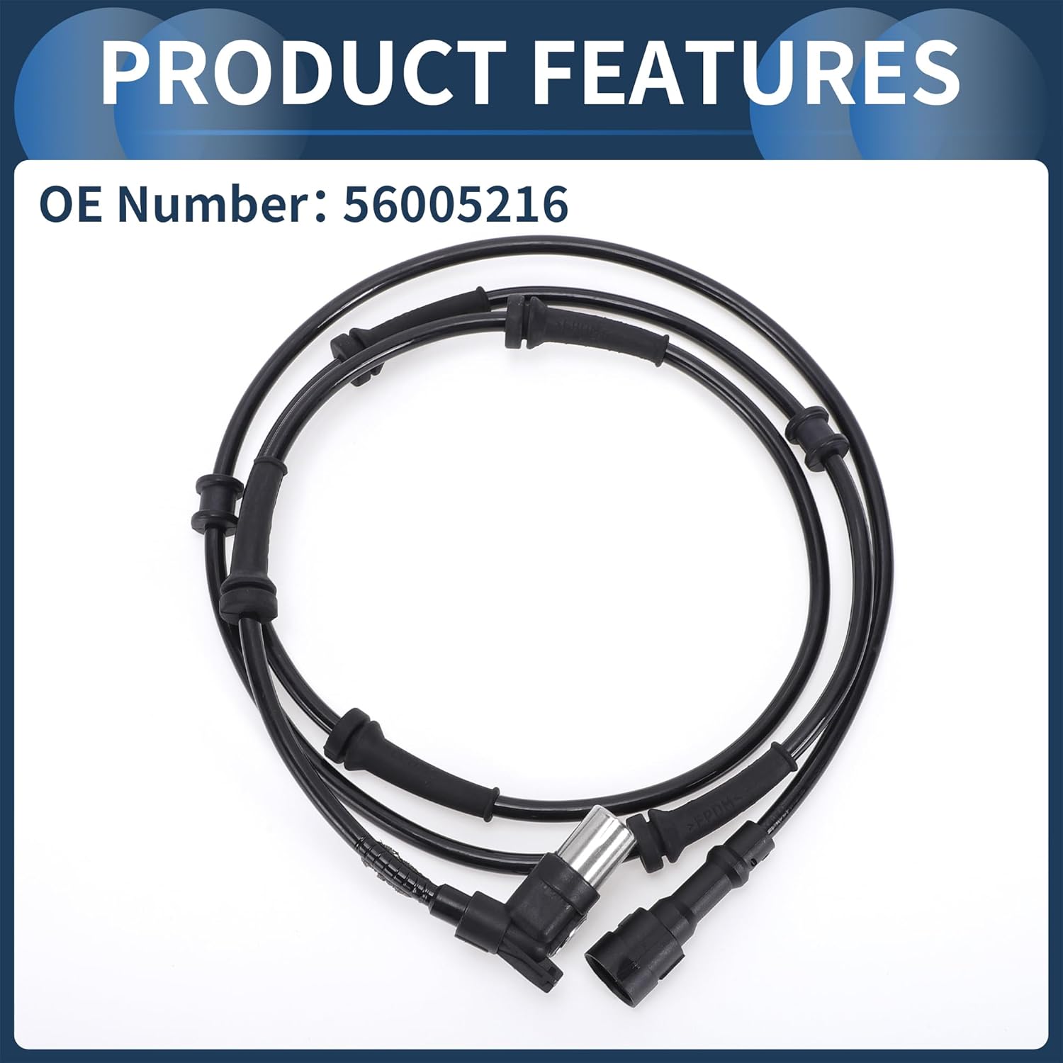 ABS Wheel Speed Sensor Front Left Right ABS Sensor Anti-lock Braking System Sensor No.56005216 for Jeep Grand Cherokee ZJ 1993-1998