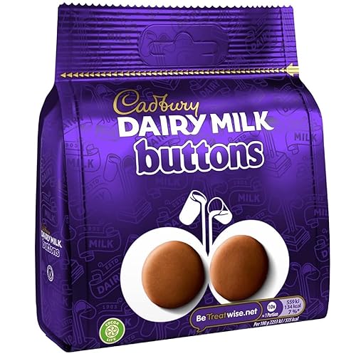 Cadbury Bolsa de botones de chocolate gigante de leche láctea, 3.00 oz, perfecta para compartir con amigos y familiares, paquete de 10
