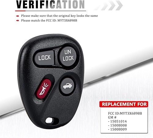 Miniatura 4 de Reemplazo de llavero de coche con control remoto de entrada sin llave para Trailblazer GMC Envoy 2002-2007 2003 - 2008 Isuzu Ascender MYT3X6898B (1)