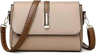 ITALISH Faux Leather Crossbody Bag with Brown Strap Gold-Tone Hardware