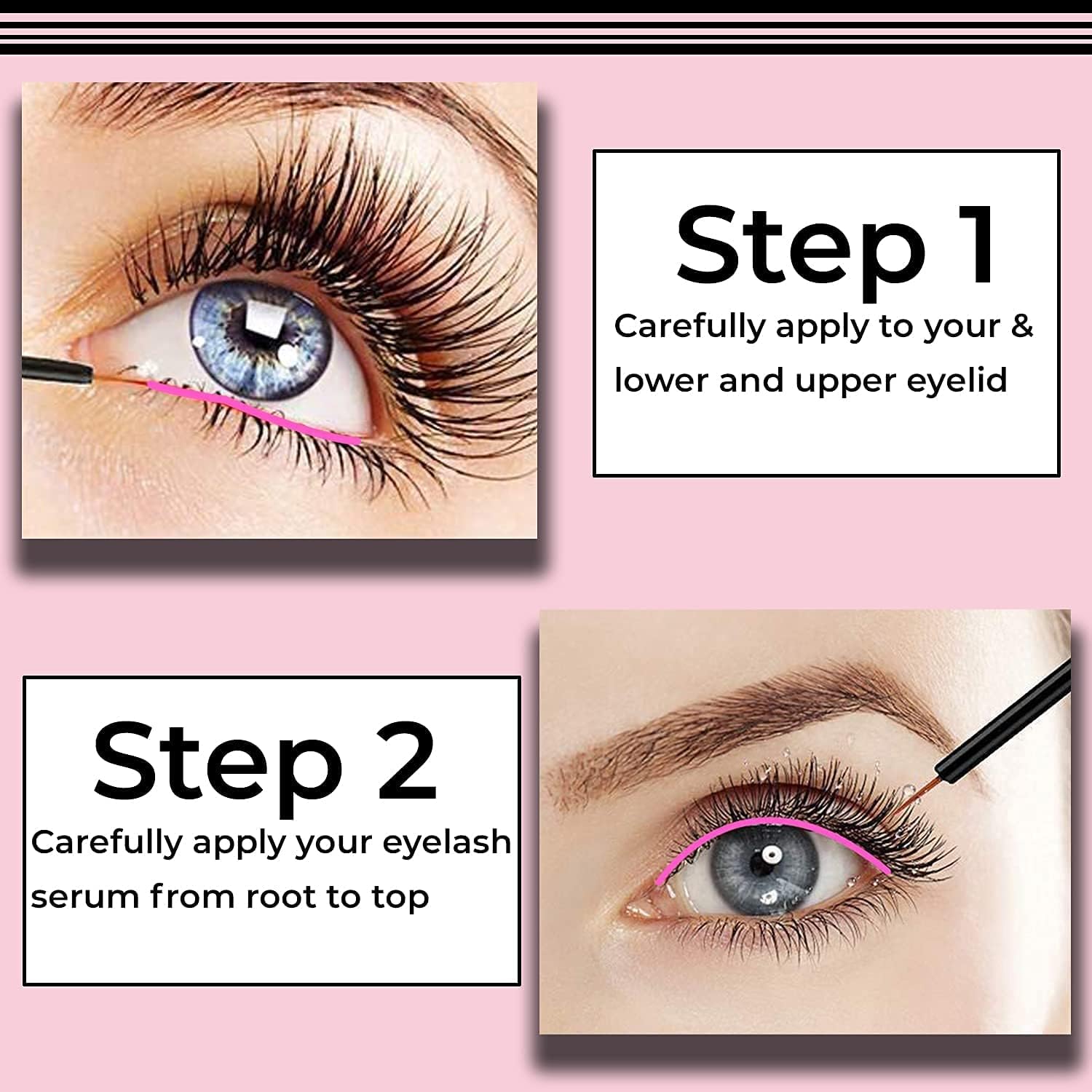 zalati Eyelash Growth Serum Rapid Growth Serum with Mascara Stick for Natural Eyelash Enhancing Tools - 8ml - Image 4