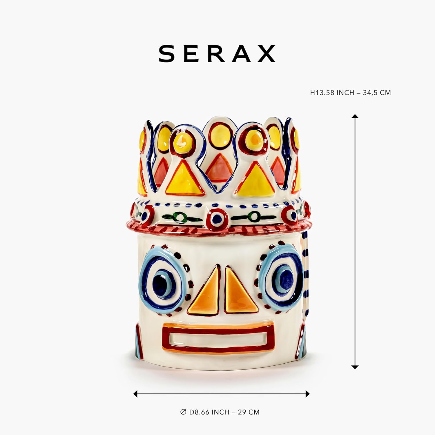 Serax Flower Vase | Sicily by Ottolenghi | Colorful Head Stoneware Home Decor Living Room for Coffee Table, Kitchen Decorations | Modern Entryway Table Decor or for Shelves | Unique Centerpiece Vases
