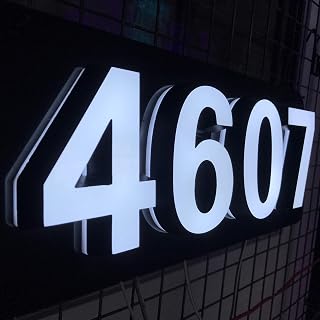 Custom Backlit House Numbers Lumineuse House Number Lighted LED Address Number Sign Light Up Home Number Easy Install (4 Numbers)