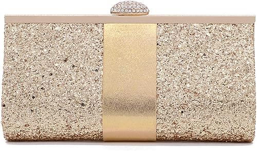 Naimo Bolso de noche con lentejuelas y diamantes de imitación para mujer, elegante bolso de mano con purpurina