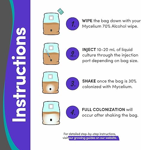 Miniatura 4 de Mycelium Kit de cultivo de hongos de 4 libras  Bolsa de grano de sustrato CVG y bayas de centeno todo en uno  Pre-esterilizado con puerto de