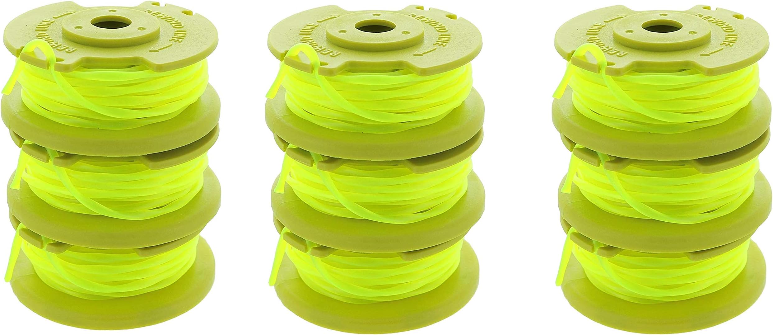 One PLUS+ AC80RL3 OEM .080 Inch Twisted Line and Spool Replacement for Ryobi 18v, 24v, and 40v Cordless Trimmers (Pack of 9)