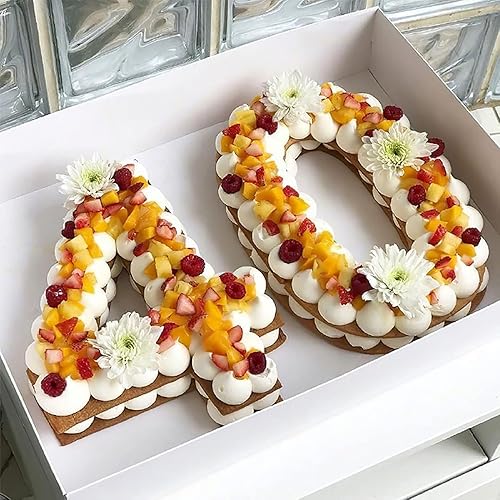 Miniatura 5 de CIEMODA Juego de plantillas de números grandes de 14 pulgadas, plantillas para pastel de números, números 0, 1, 2, 3, 4, 6, 7, 8, plantillas grandes