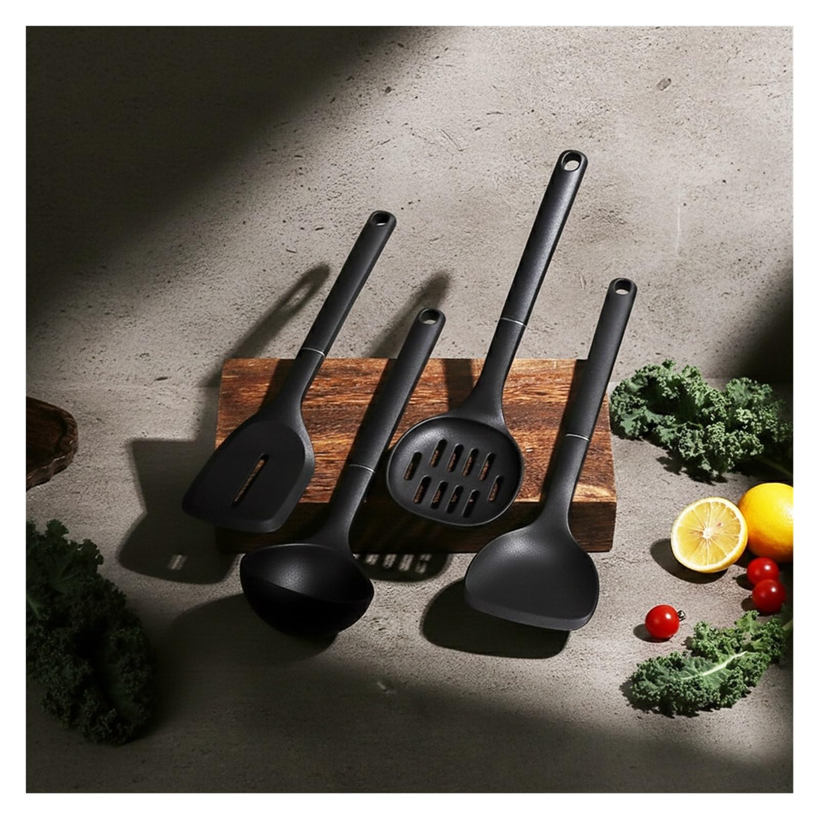 Silikon-Spatel-Set, 4-teilig, antihaftbeschichtet, hitzebeständig, Schaber und Pfannenwender für Küche