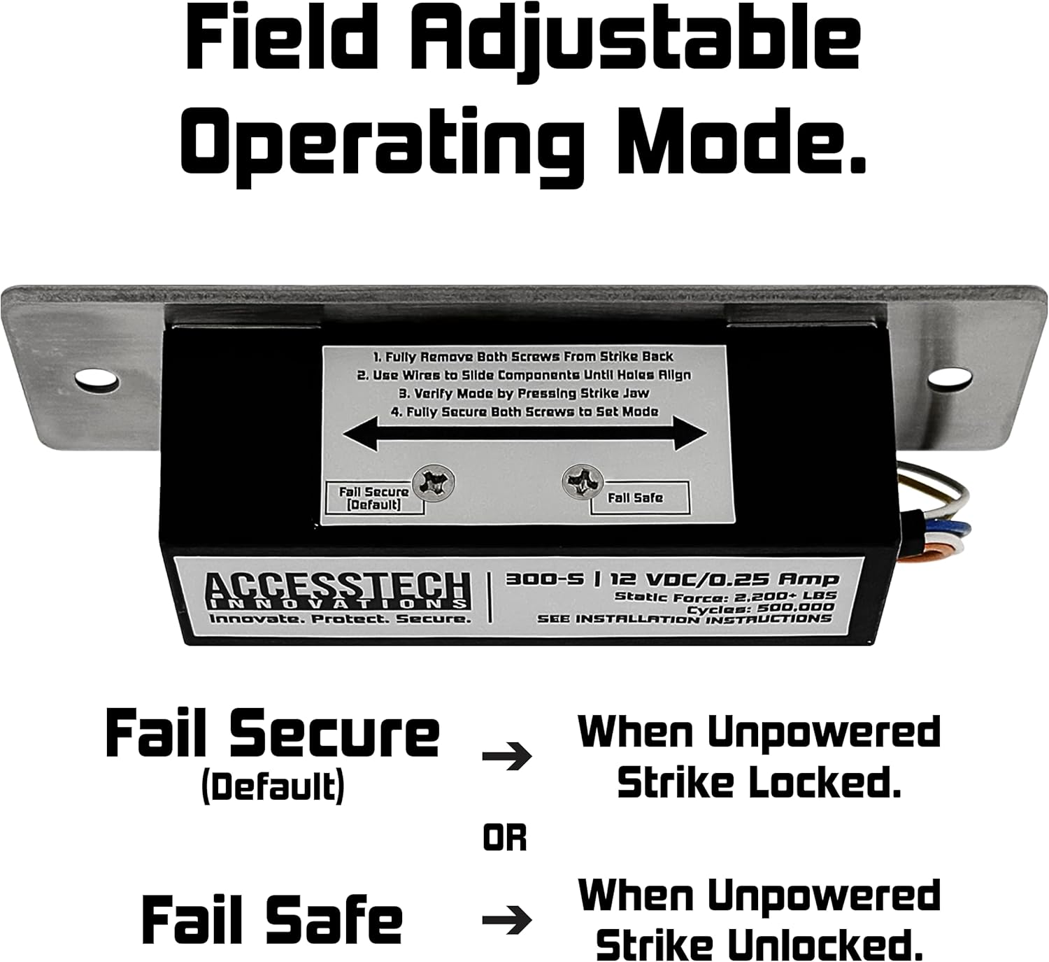 Heavy Duty Electric Strike Door Lock ANSI Standard with Signal Output/Door Position Indicator for Access Control System | Fail-Secure/Fail-Safe Adjustable | NO/NC Output | 12VDC Input Voltage