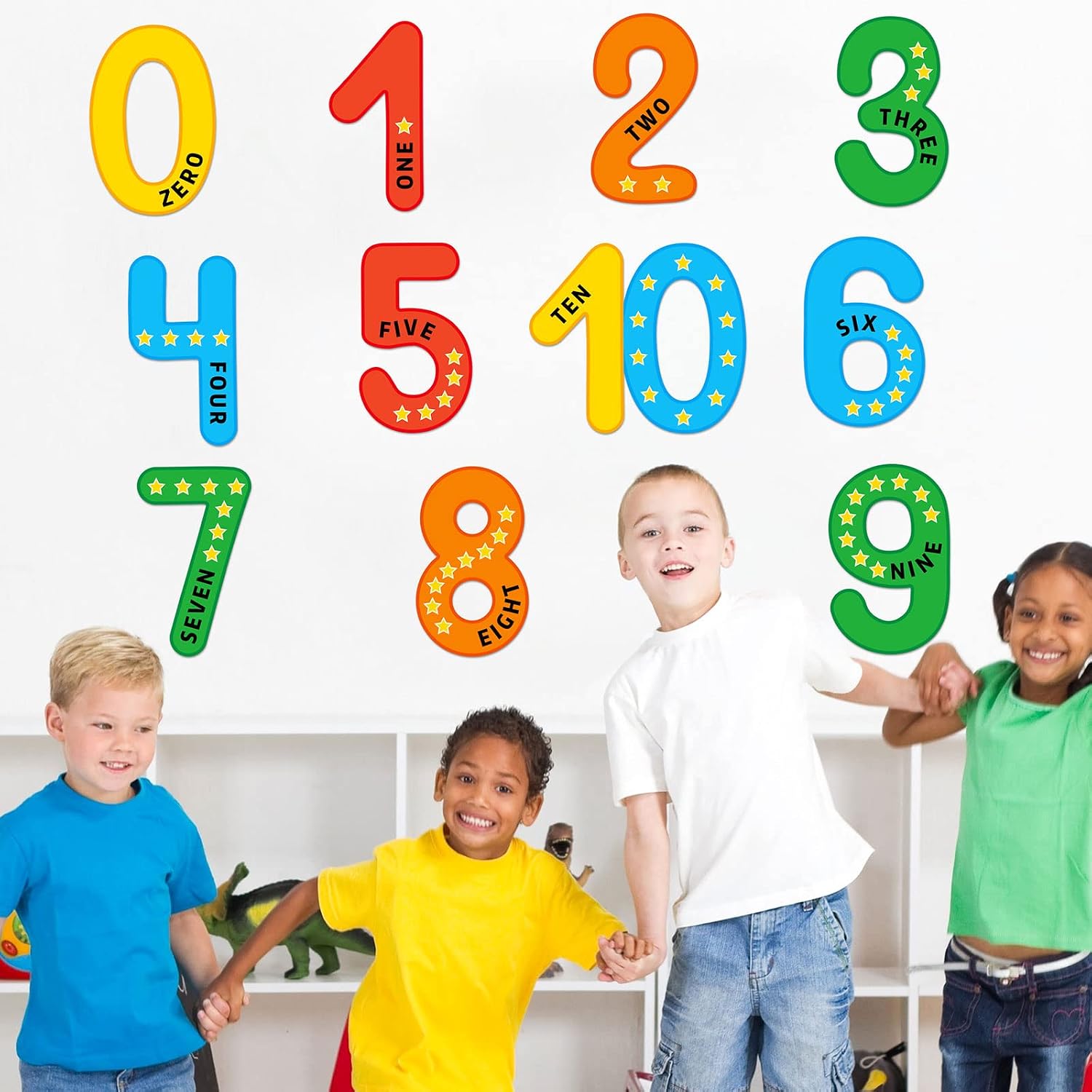 Qyeahkj Jumbo Numbers Colorful Bulletin Board Educational Learning Math Posters For Kids Toddlers, Teachers Poster Math Preschool Elementary Classroom Decorations Nursery Homeschool Supplies