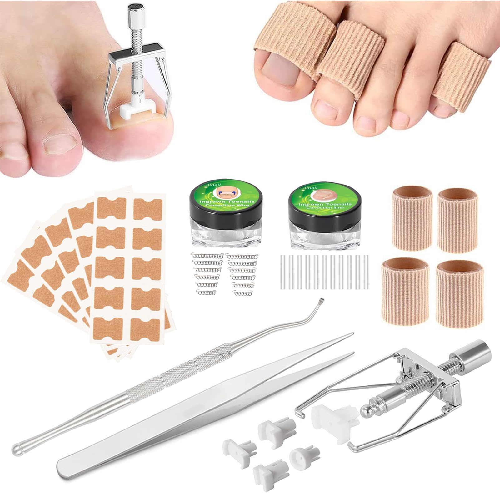 Wisfunlly Ingrown Toenail Removal Kit, Ingrown Nails Treatment for Seniors Thick Toe Nail, Professional Toenail File Lifter Pedicure Remover Tool Set with Corrector Patch and Strips Pain Relief