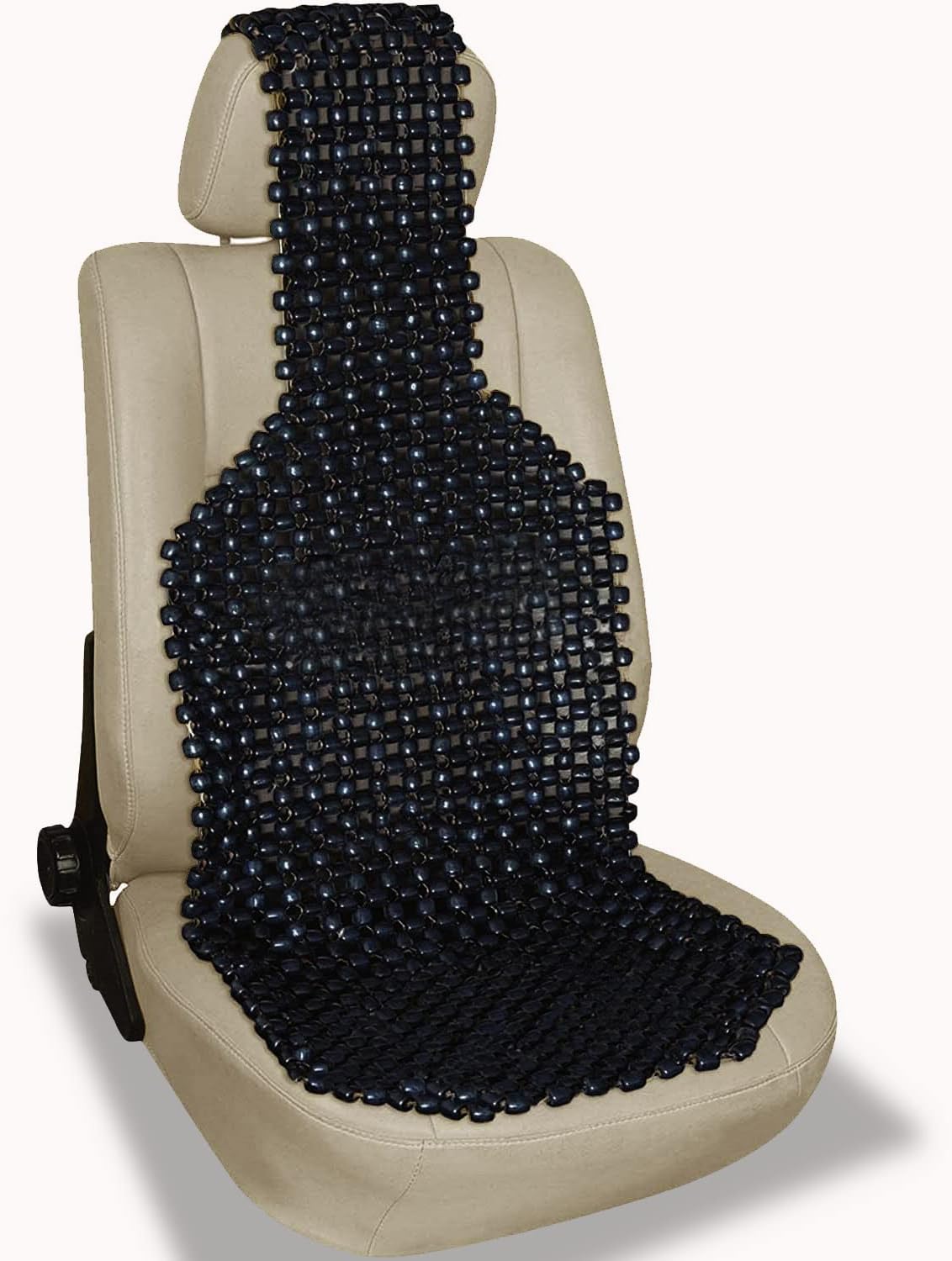 VaygWay Beaded Car Seat CoverBlack Wood Cushion Massage Comfort Cover Wooden Bead