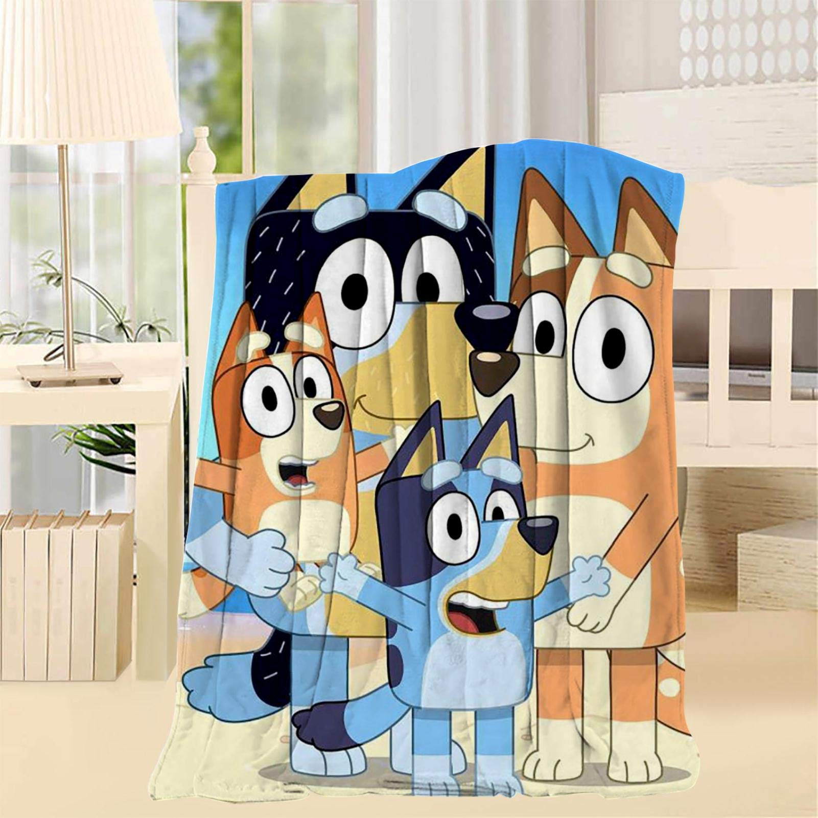 GFoumen Warm Throw Blanket 3D Printed B-l-u-e-y B-i-n-g-o Super Lightweight Soft Fuzzy Fleece Blanket for Home/Travel/Sofa Throw 40X50inch