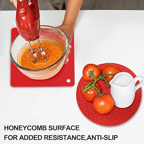 Vista 297 de Alfombrillas salvamanteles de silicona, soportes de silicona para ollas y sartenes calientes, tapetes resistentes al calor para mesas, encimeras
