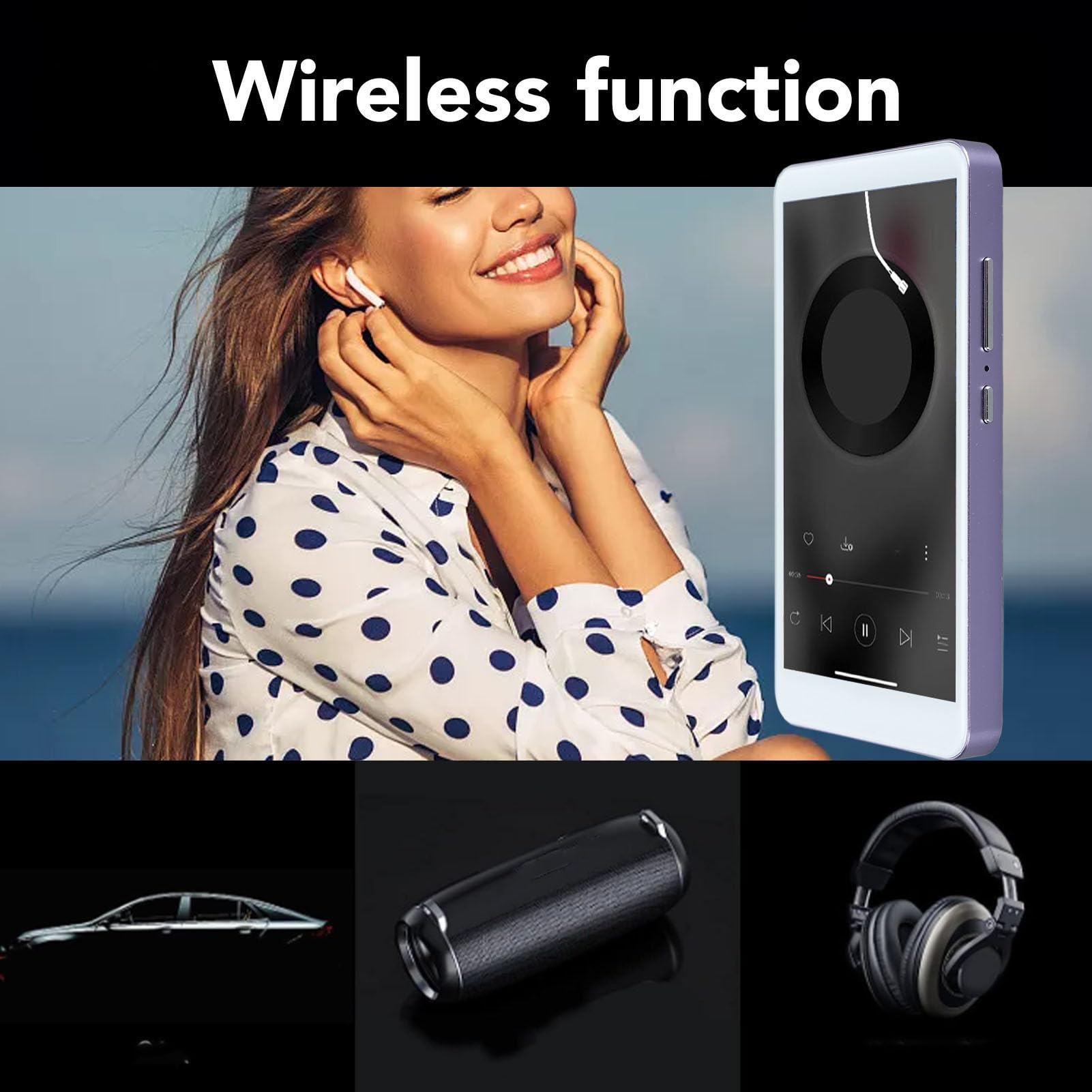 Player MP4 Portable, Radio Smart Radio Smart MP4 Recargable de 5.0 Pulgadas para Viajar para Viajar