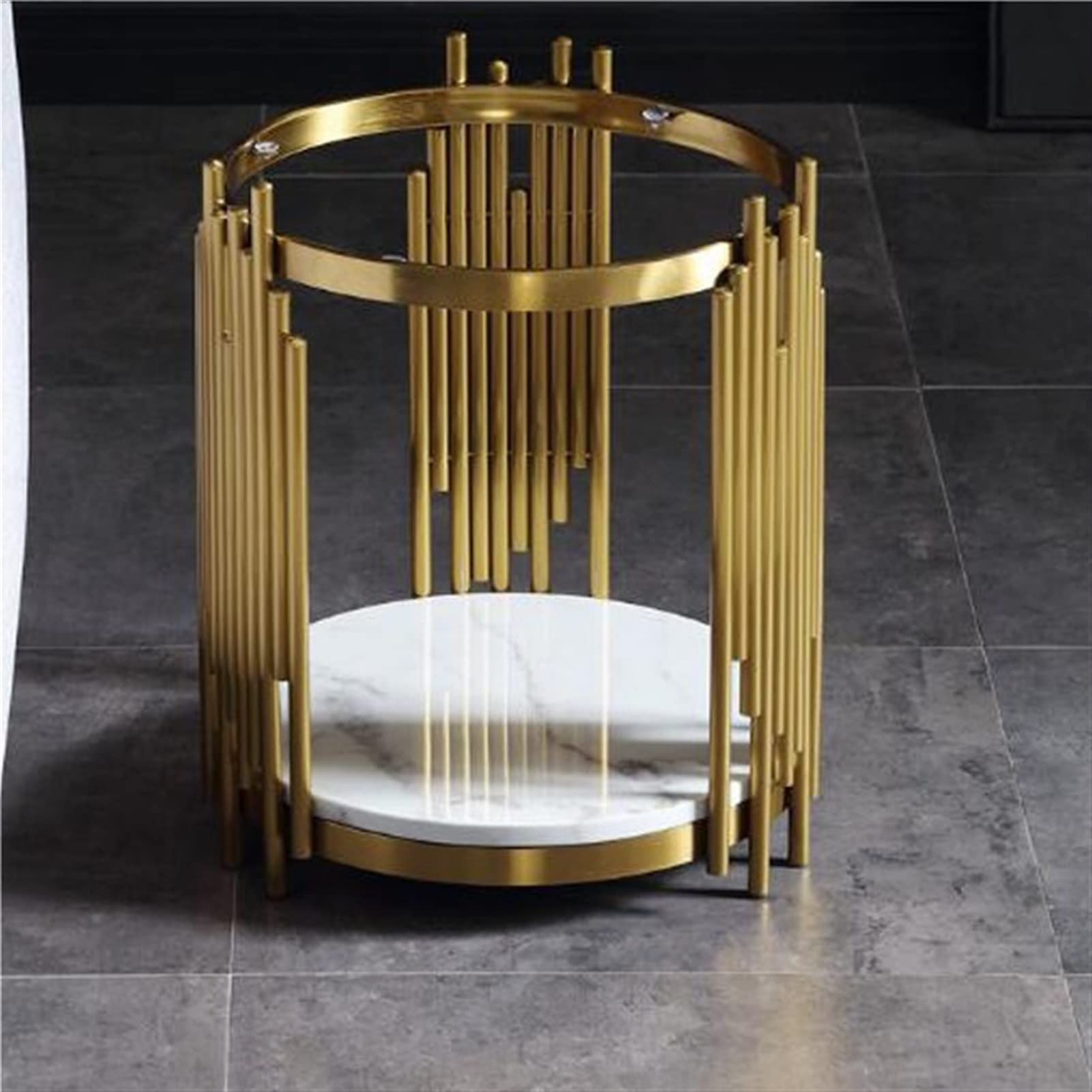 Nowoczesny stolik kawowy ze stali nierdzewnej - okrągły stolik końcowy do salonu stylowa mała sofa stolik pomocniczy kreatywny design stolik do herbaty współczesny akcent meblowy