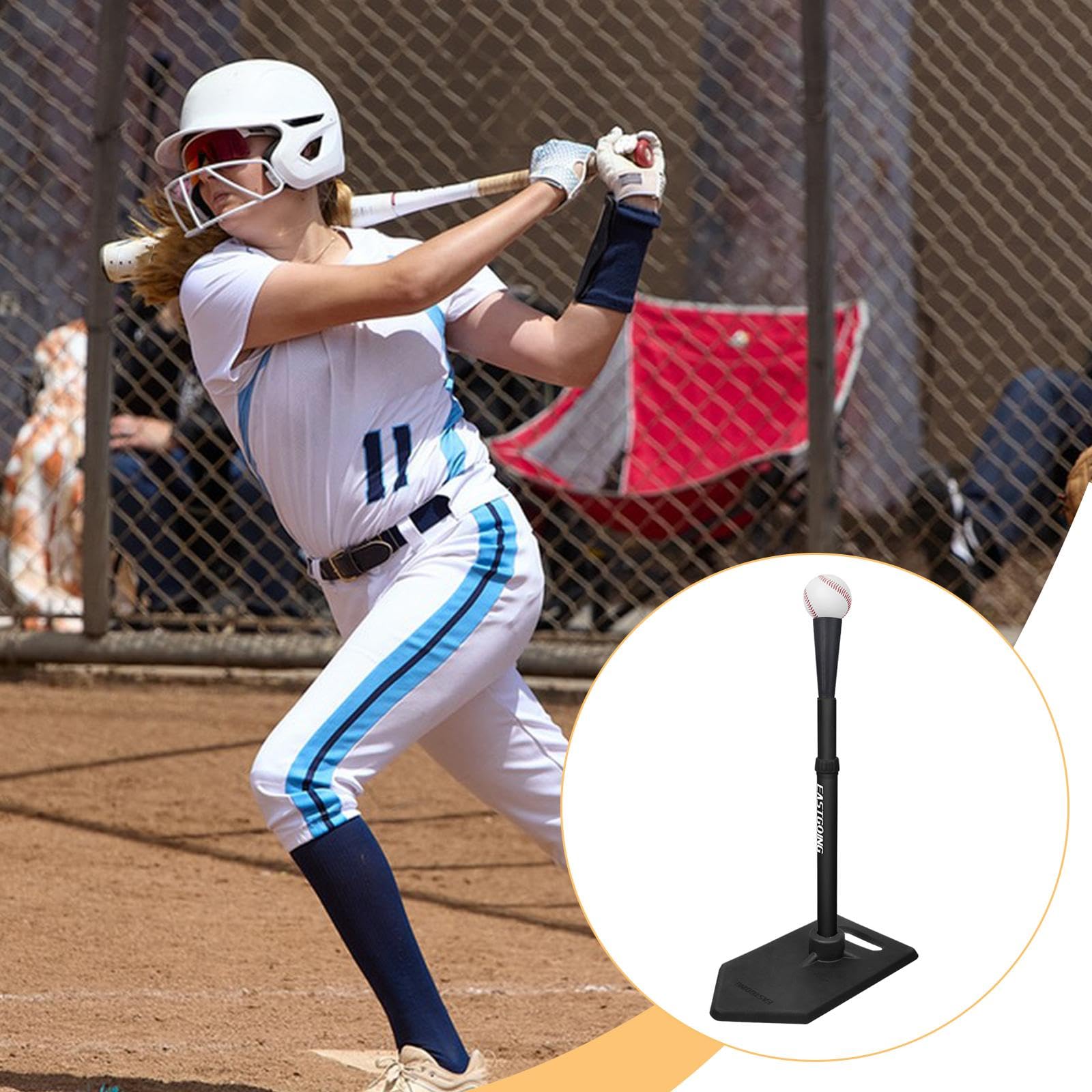 tee de bateo de béisbol Ajustable en Altura de 48 a 81 cm, Soporte portátil versátil para Principiantes y Profesionales, Montaje Sencillo