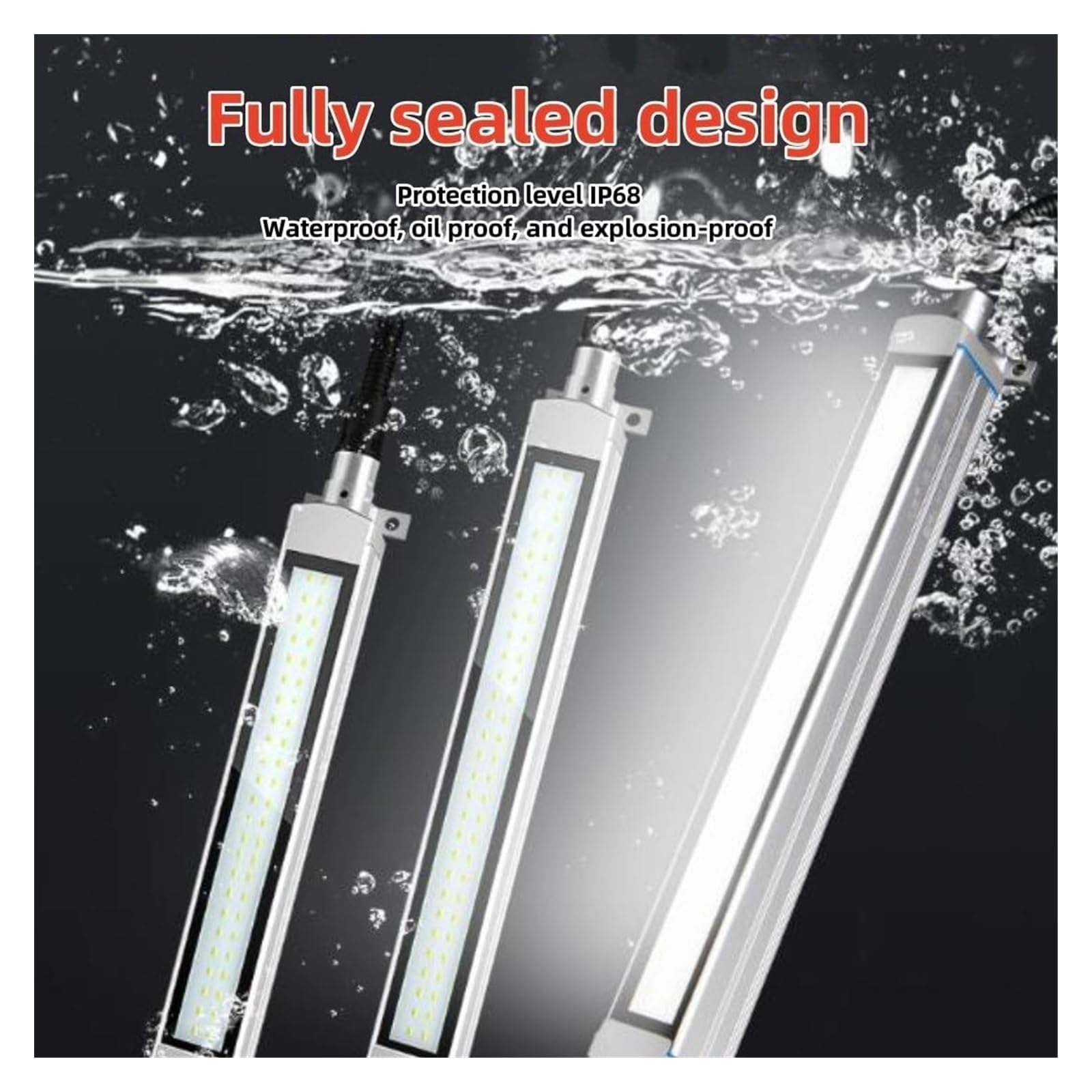 KEuLen Tubo de Luz LED para Máquinas Industriales, Lámpara de Trabajo for iluminación Industrial, luz LED for máquinas Herramienta y tornos.(28W-24V-800MM)