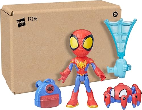 Miniatura 3 de Marvel Spidey and His Amazing Friends Web-Spinners Spidey - Figura de acción de 4 pulgadas con accesorios, accesorio de hilado en red, juguetes para