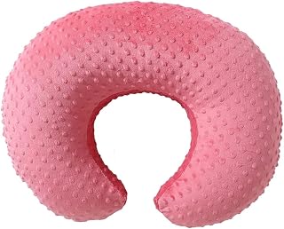 Nursing Pillow Cover Breastfeeding Pillow Cases Plush Dot Slipcover (StrawberryRed)