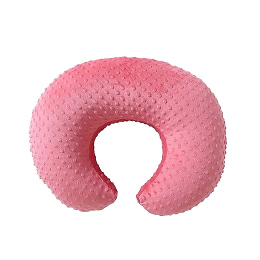 QUENESS Nursing Pillow Cover Breastfeeding Pillow Cases Minky Dot Slipcover (StrawberryRed)