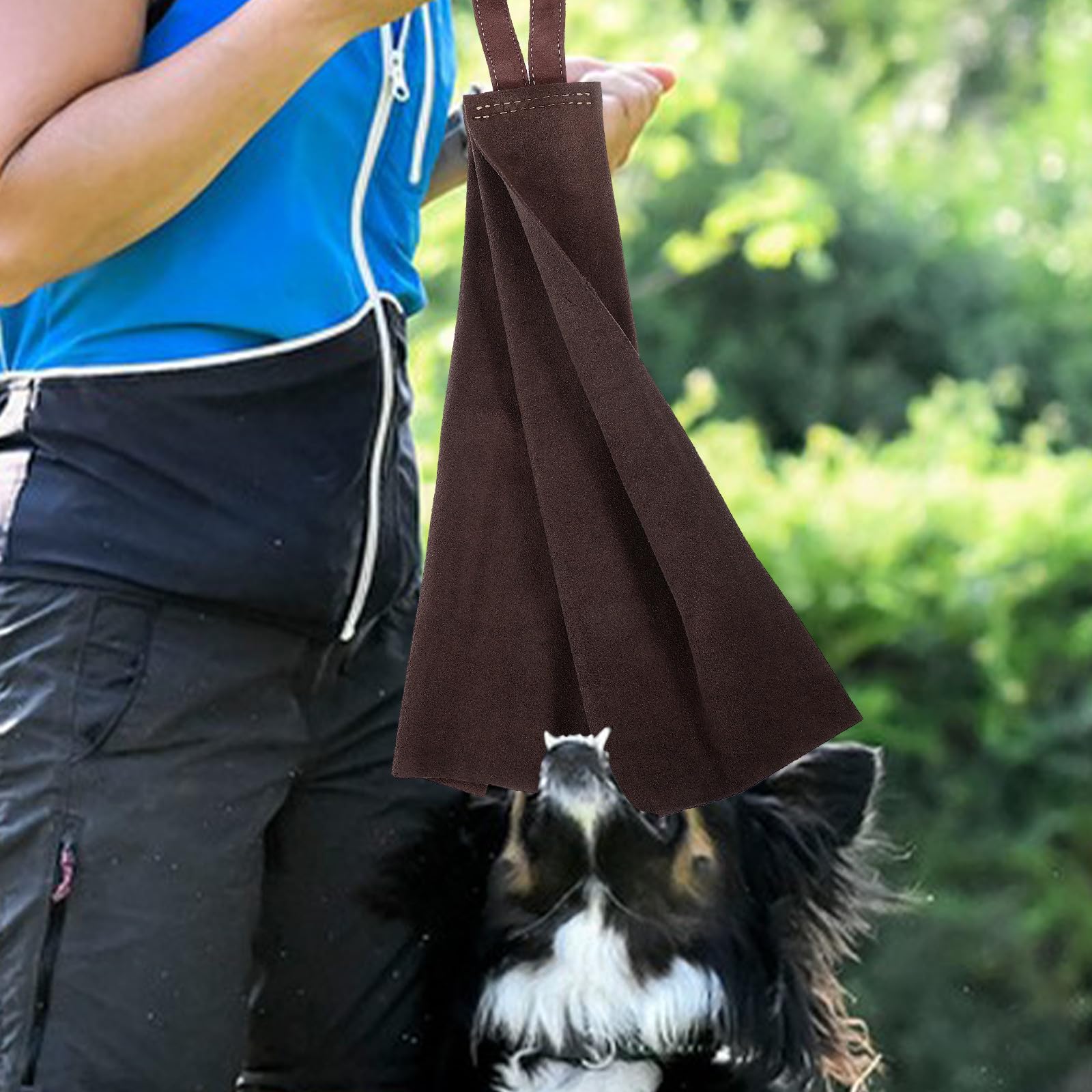 NOLITOY Trapo de Mordida Profesional para Perros de Cuero de Vaca Resistente y Fácil de Atraer Atención, Adecuado para Entrenamiento de Cachorros y Juegos de Morder