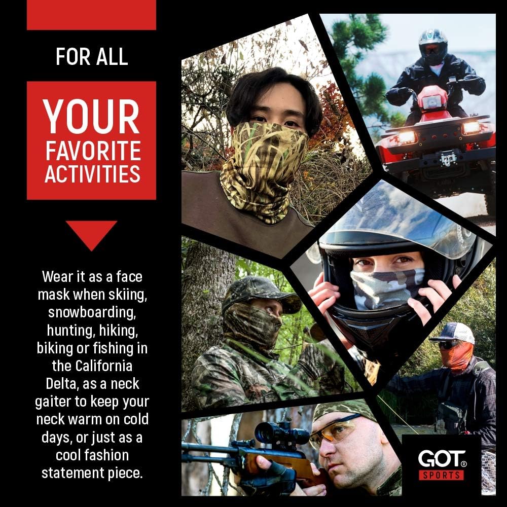 Miniatura 6 de GOT - Máscara facial deportiva de pesca, diseño de camuflaje, funciona como máscara solar de pesca, polaina de cuello, pañuelo, pasamontañas,