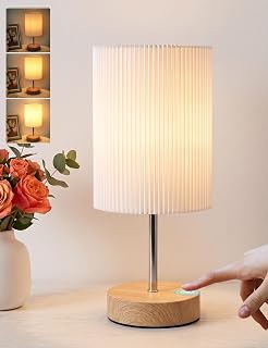 Bedside Lamp Touch Dimmable, HSLlighting Table Lamp Touch Dimmable Bulb 3 Brightness Adjustable Desk Lamp Minimalist Table Lamp for Bedside Bedroom Reading Living Room (Round, 1)