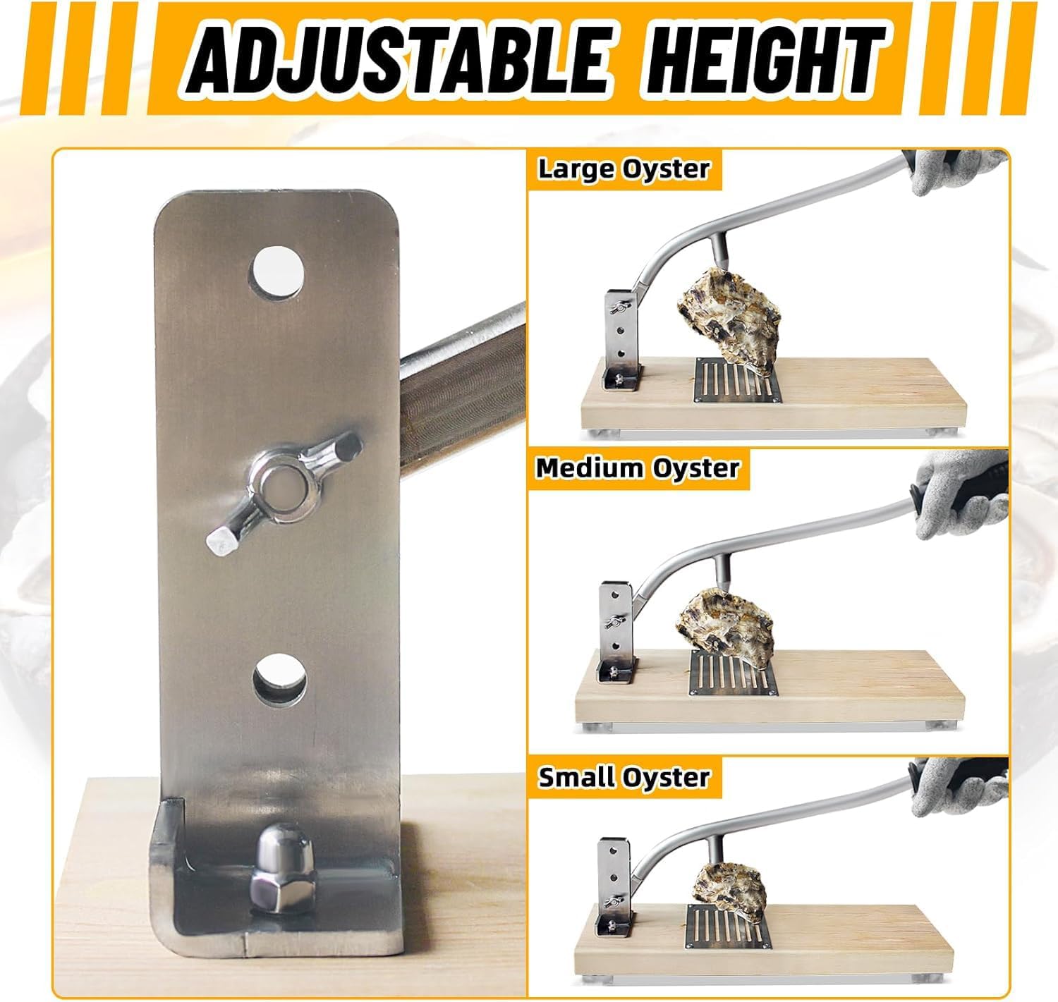 Máquina para Descascarar Ostras, Cuchillo Portátil para Descascarar Ostras, Herramienta para Descascarar Altura Ajustable, Abridor De Ostras Sin Instalación, Cuchillo para Ostras De Acero Inoxidable