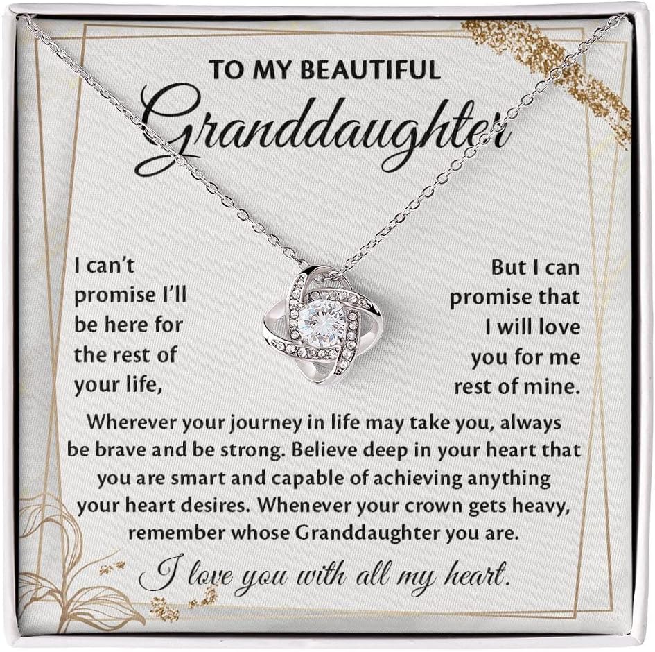 To My Granddaughter Necklace, Granddaughter Gifts From Grandma Grandmother Or Grandpa Grandfather, Granddaughter Necklace Love Gift For Adults Or Girls On Birthday, Wedding, Christmas