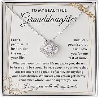 To My Granddaughter Necklace, Granddaughter Gifts From Grandma Grandmother Or Grandpa Grandfather, Granddaughter Necklace Love Gift For Adults Or Girls On Birthday, Wedding, Christmas