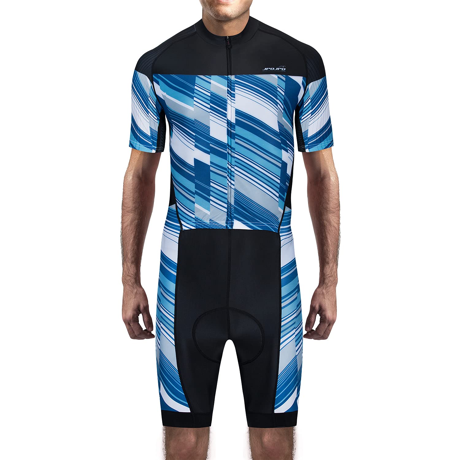 JPOJPO Herren Triathlon Anzug Radtrikot Set MTB Kurzarm Shorts mit Gel Pad Sportanzug