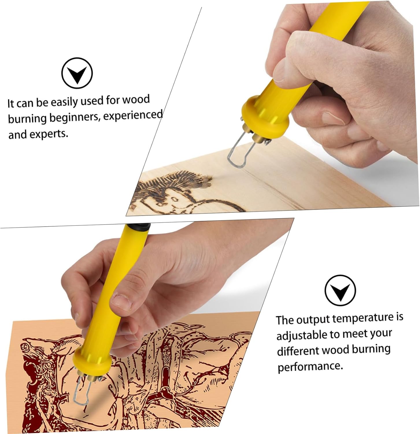 OHPHCALL Adjustable Temperature Wood Burning Kit with Multiple Tips for Beginners and Experts Pyrography Tool for DIY Projects and Crafting Us Plug Included