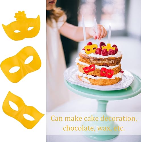 Miniatura 4 de Framendino, Paquete de 2 mini moldes de silicona para mascarada de fondant, chocolate, polímero, arcilla, decoración de pasteles, decoración de