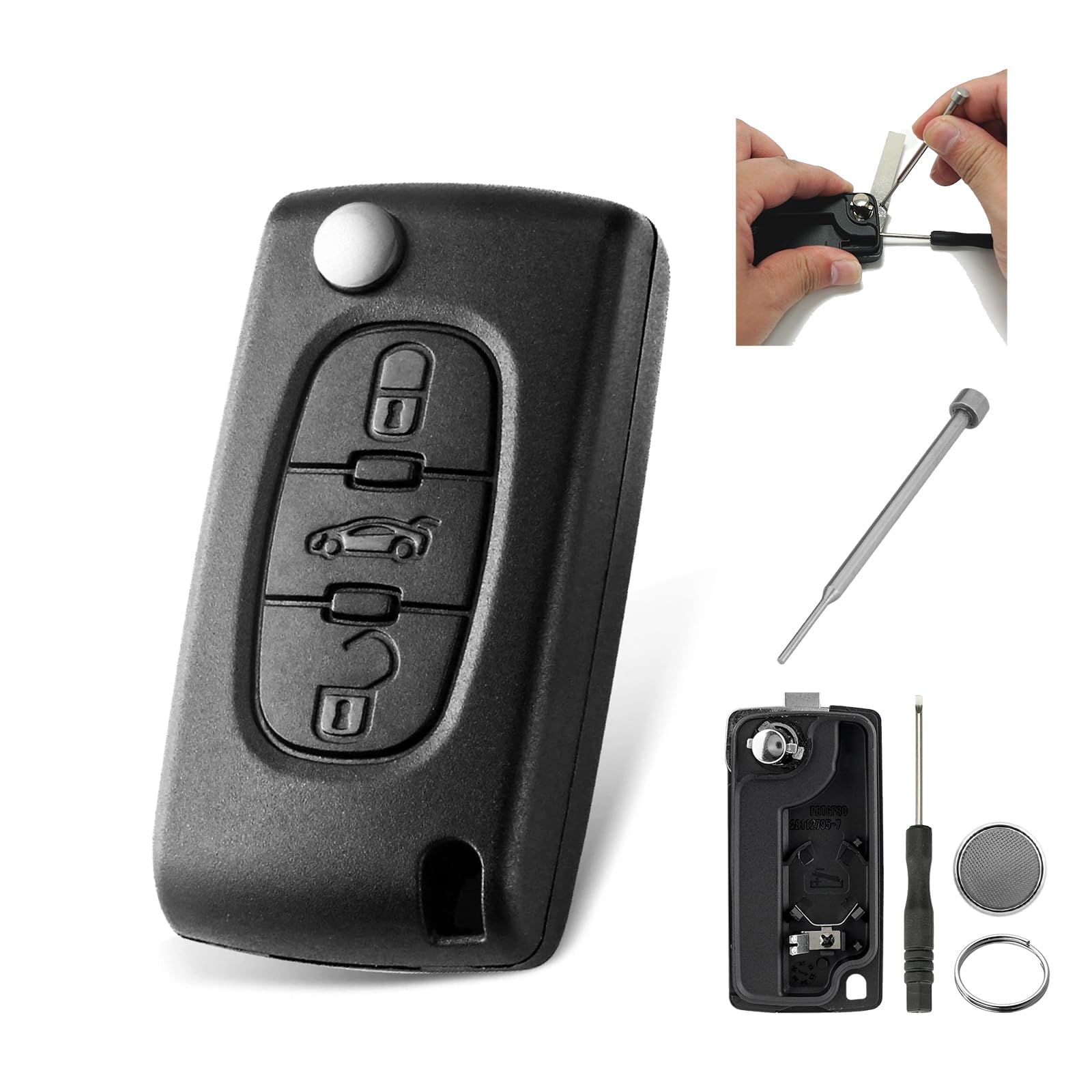 Remote Key Case for Peugeot 207 307 308 407 607 807 for Citroen C2 C3 C4 C5 C6 Flip Folding Car Key Shell 2Buttons 3Buttons (3B VA2 536