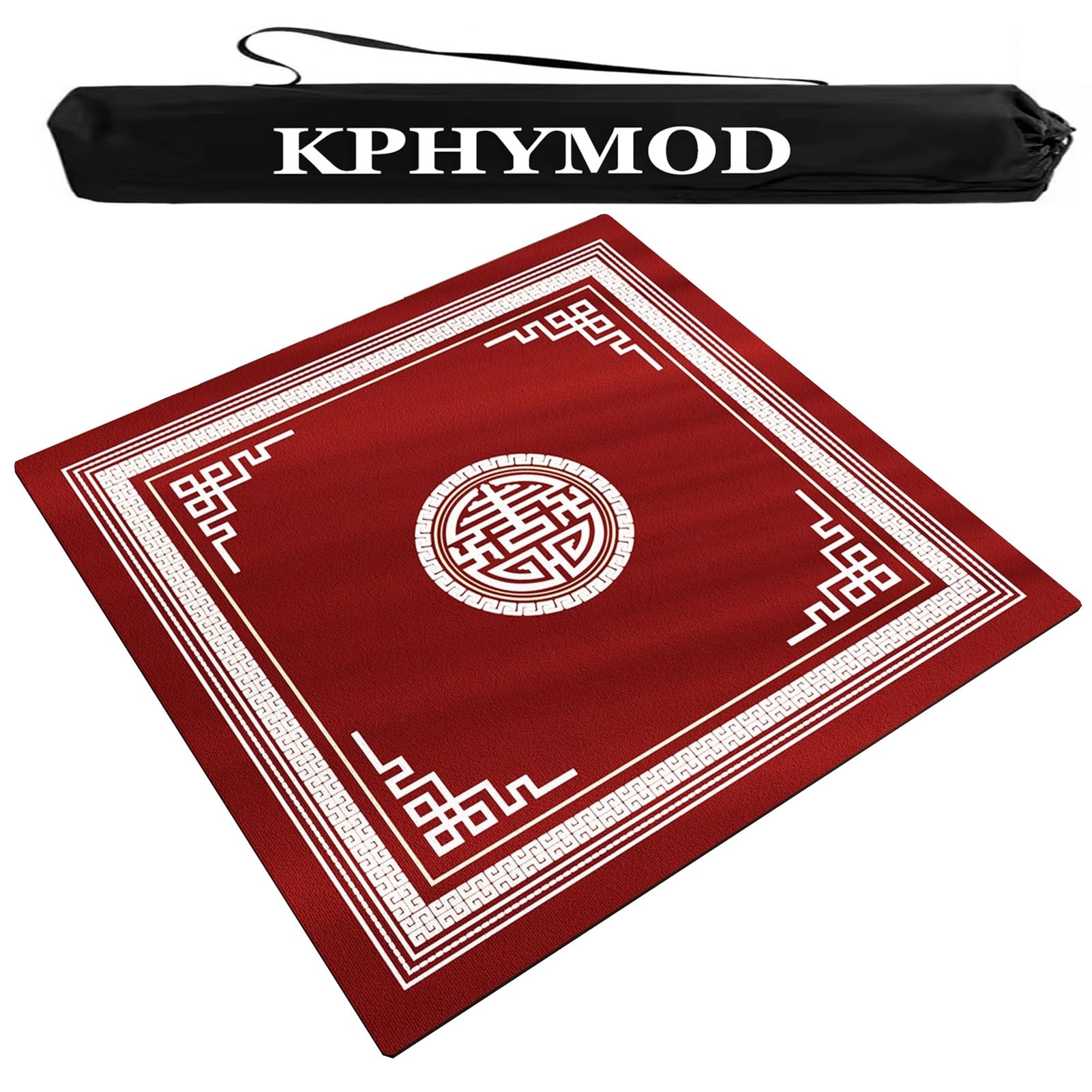 Mahjong Mat Mata Na Stół Do Mahjonga Antypoślizgowa I Redukująca Hałas, Obrus Na Akcesoria Do Mahjonga Do Gier Karcianych, Planszowych I Kafelkowych(Red C,35.43x35.43 in)