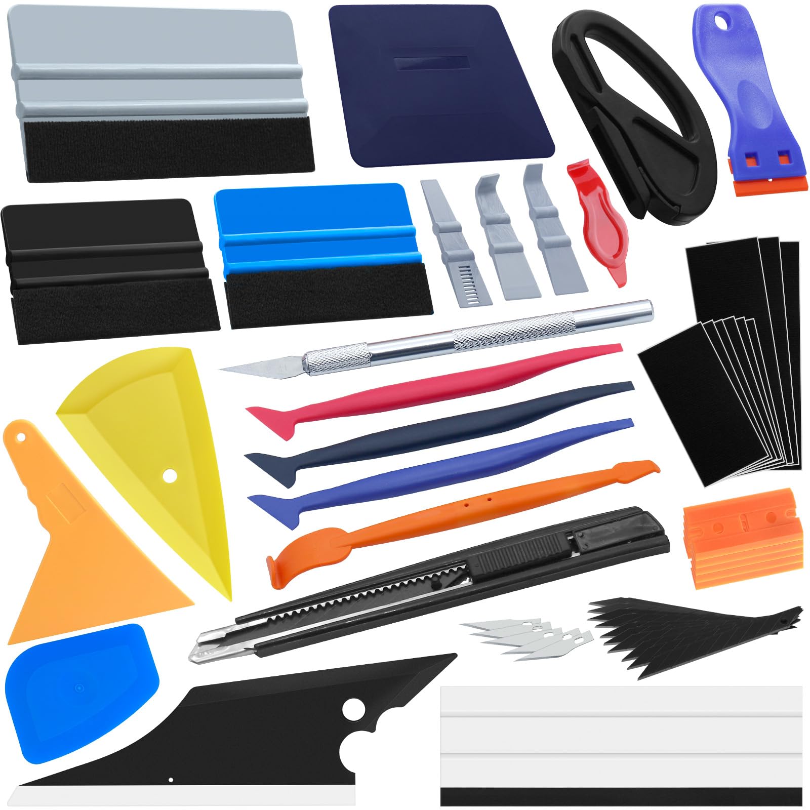 27 Pcs Car Vinyl Wrap Applicator Tool Kit Vehicle Wrap Kit Automotive Window Film Tint Tools Car Wrapping Kit Vinyl Wrap Squeegee Kit