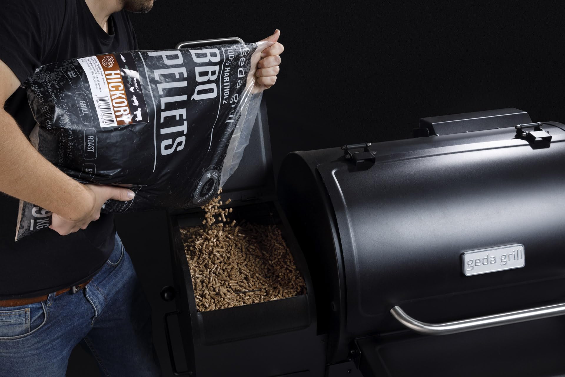 GEDA Grill 100% Hartholz Pellets, Grillpellets BBQ Pellets für Pelletsmoker, Pizzaofen, Räucherofen (Hickory)