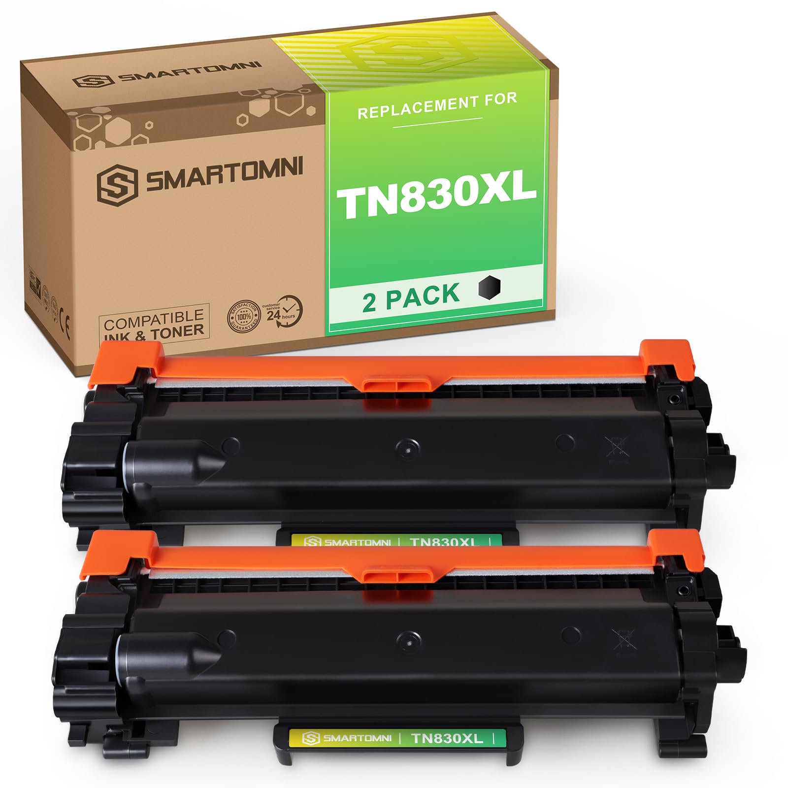 TN830XL Toner Cartridge Replacement for Brother TN830XL TN830 High Yield Toner Cartridge for HL-L2400D HL-L2460DW HL-L2405W HL-L2465DW HL-L2480DW DCP-L2640DW MFC-L2820DW MFC-L2820DW 2 Pack