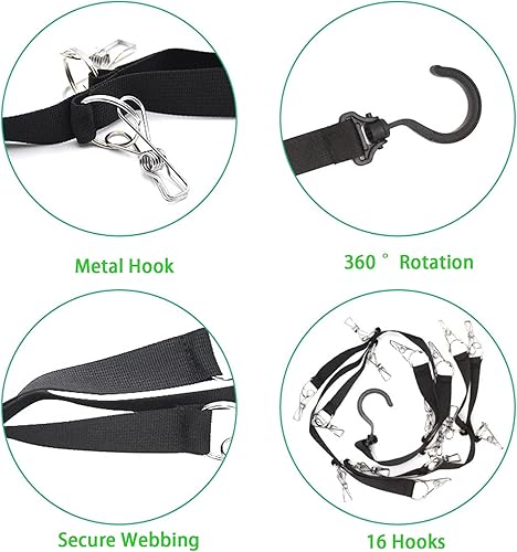 Miniatura 3 de Organizador de gorras para colgar en el armario 16 ganchos ganchos de almacenamiento para gorras de béisbol gorras de golf gorros y organización de