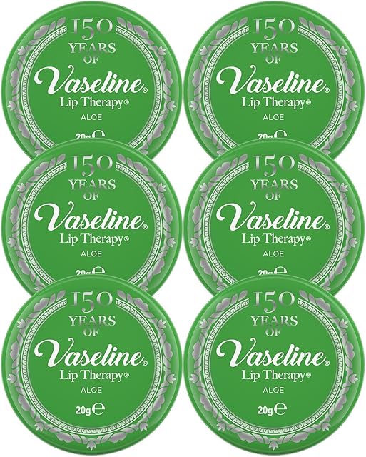 Xshows Vaseline Lip Therapy Petroleum Jelly 20g ALOE VERA x 6 Tins 20 g Pack of 6