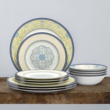Noritake Menorca Palace 12-Piece Dinnerware Set, Service for 4