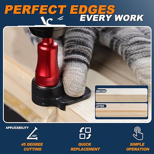 Miniatura 4 de Juego de brocas avellanadoras de metal 9 en 1 con tope de profundidad, 4 cabezales reversibles y piloto vertical ajustable, vástago hexagonal para