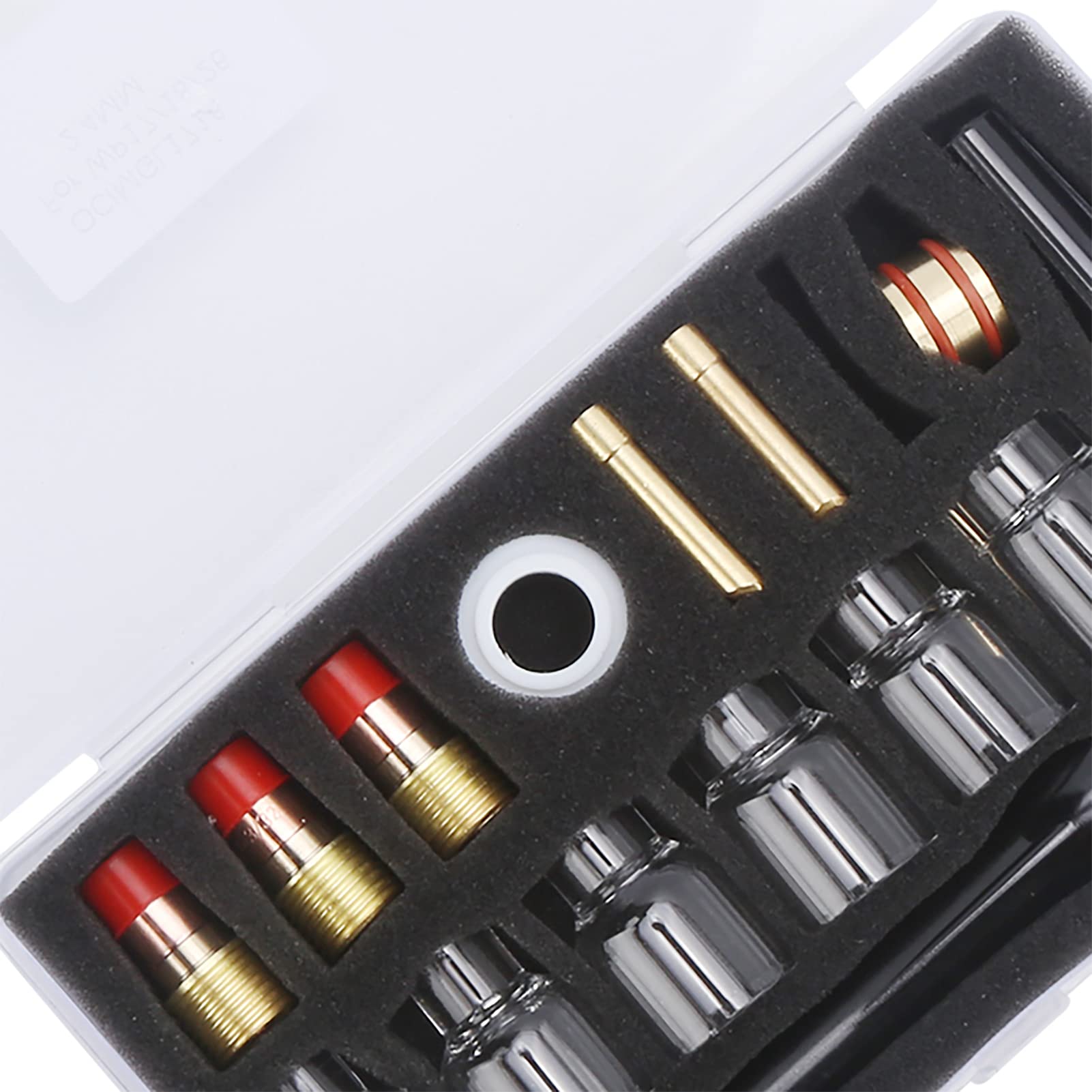 Kit D'accessoires De Consommables De Torche Tig 17 Pièces, 6 Buses En Verre, 3 Queues De Pistolet, 3 Pinces En Tungstène, Anneau En Silicone, 3 Pièces De Guidage, Manchon Fixe, Kit D'accessoires