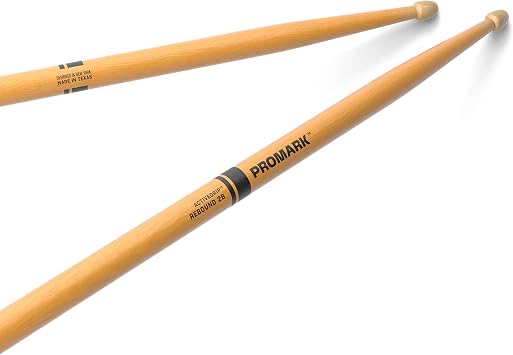 ProMark Forward Rebound 2B ActiveGrip Drumsticks, R2BAGC, Tacky Active Grip Finish, Clear Drum Sticks, Acorn Tip, Hickory Wood - 1 Pair