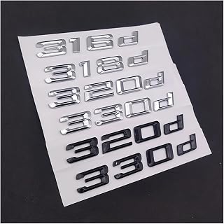 3D ABS Chrome Black Logo 330d 316d 318d 325d 335d 320d Emblem Letters Car Trunk Sticker Compatible with E46 E90 F30 E91 F31 Accessories(Chrome 2018-24,325d)