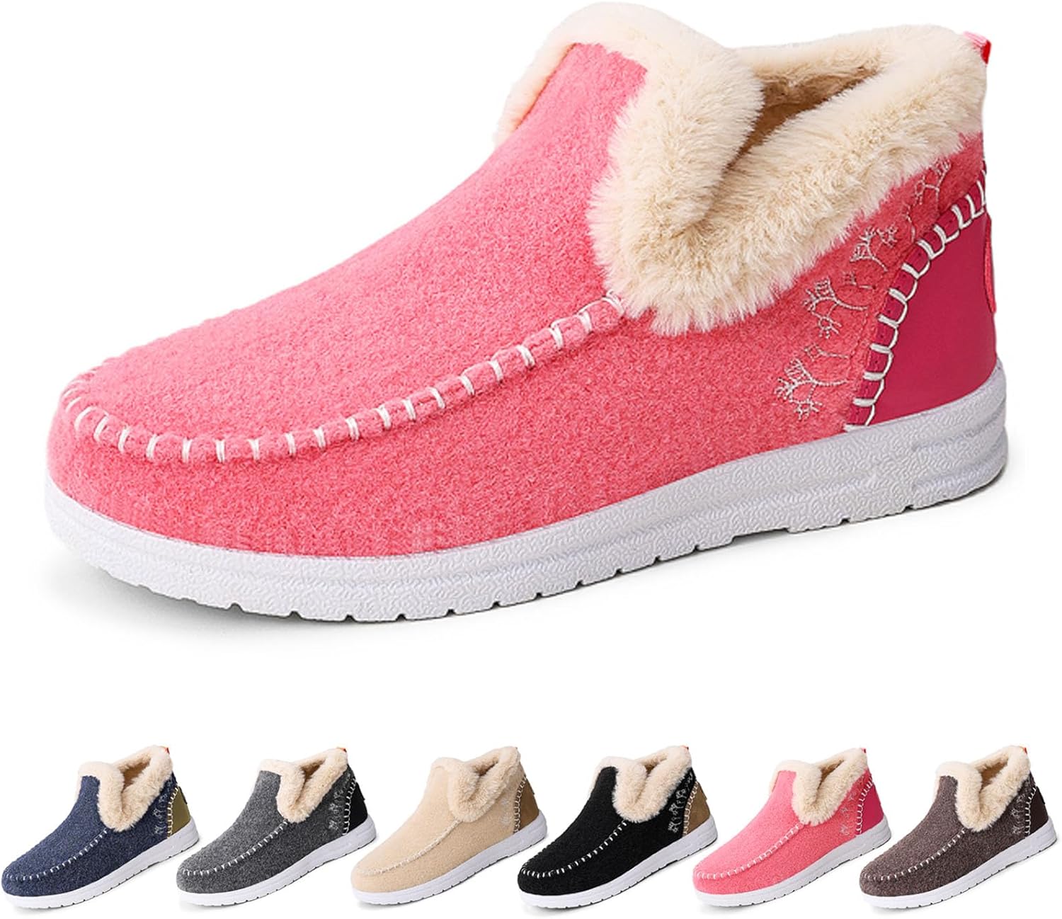 2025 New Women's Winter Plush Lined Flat Shoes Comfy Orthopedic Arch Support Outdoor Walking Shoes Classic Non-Slip Ankle Snow Boots