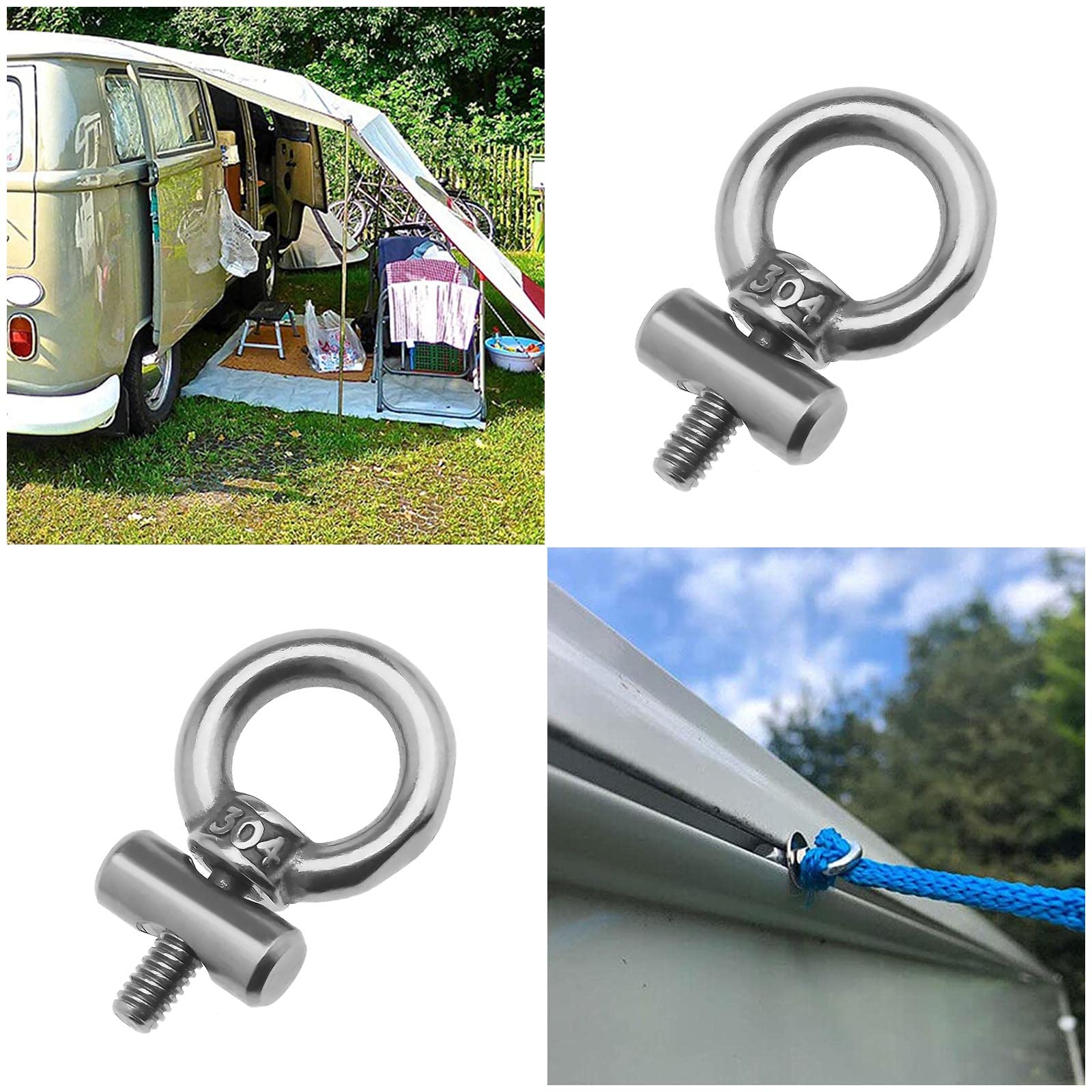 Tappi Per Binario Tenda Da Sole 6mm, 4 Pezzi In Acciaio Inox 304 Per Camper, Roulotte E Tende Da Campeggio